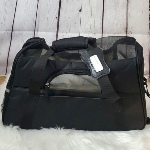 Soft Kennel Crate Small Pet Travel Bag Black Mesh Washable Removable Pad Airline - Picture 12 of 12